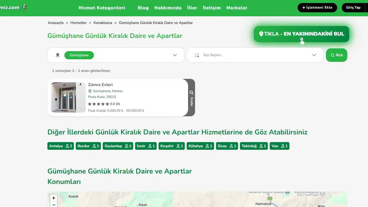Gümüşhane Günlük Kiralık Daire ve Konaklama: Zigana’nın Eteğinde Ev Konforu