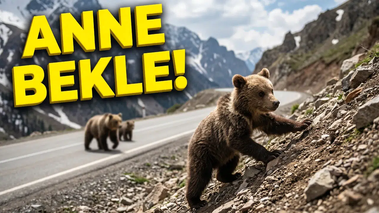 Anne Ayı ve Yavruları Kamerada