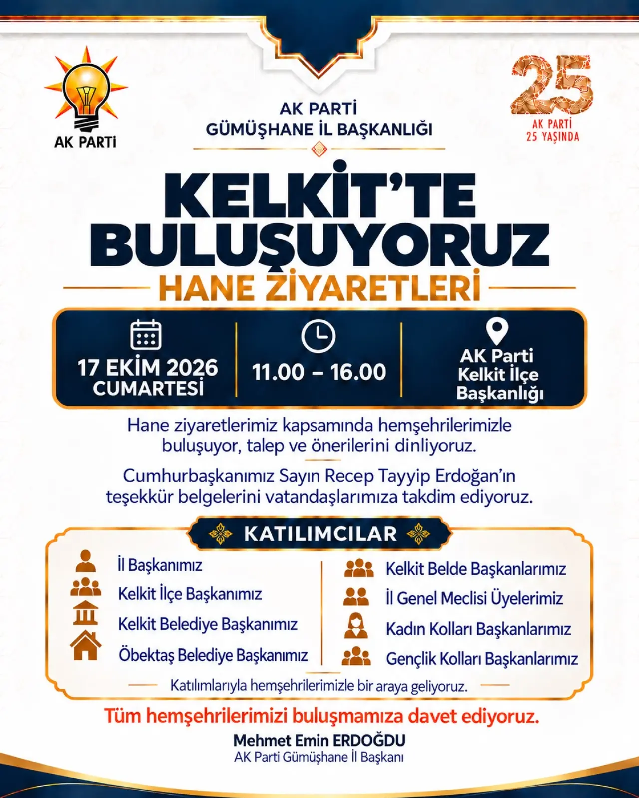 AK Parti Gümüşhane teşkilatı il ve ilçelerde halk buluşmaları düzenleyecek