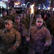 Gümüşhane’de eksi 5 derecede kurtuluş yürüyüşü
