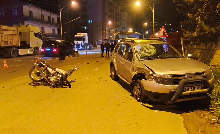 Gümüşhane’de motosiklet otomobille kafa kafaya çarpıştı: 1 ölü