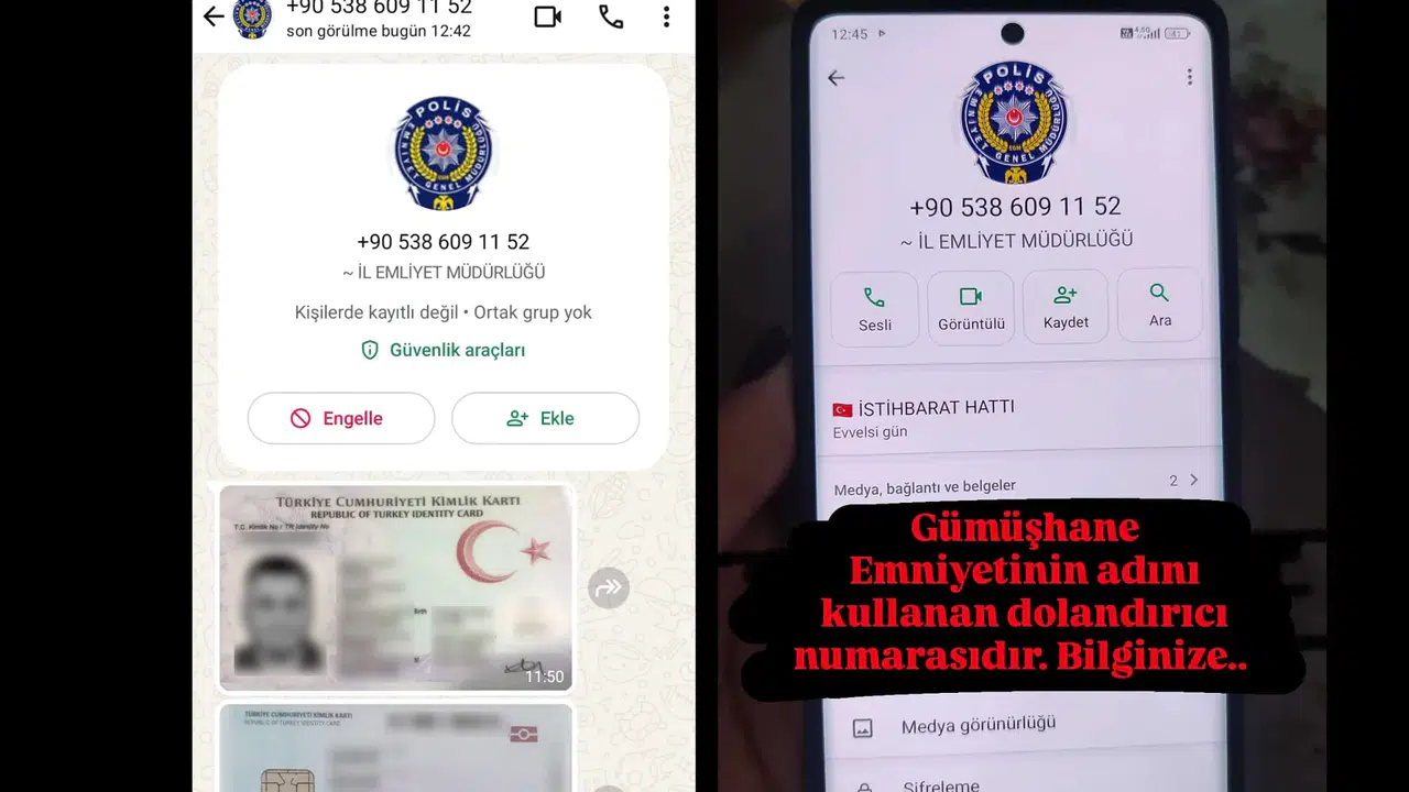 Gümüşhane’de telefonda kendini polis olarak tanıtan dolandırıcılar vatandaşları kandırmaya çalıştı