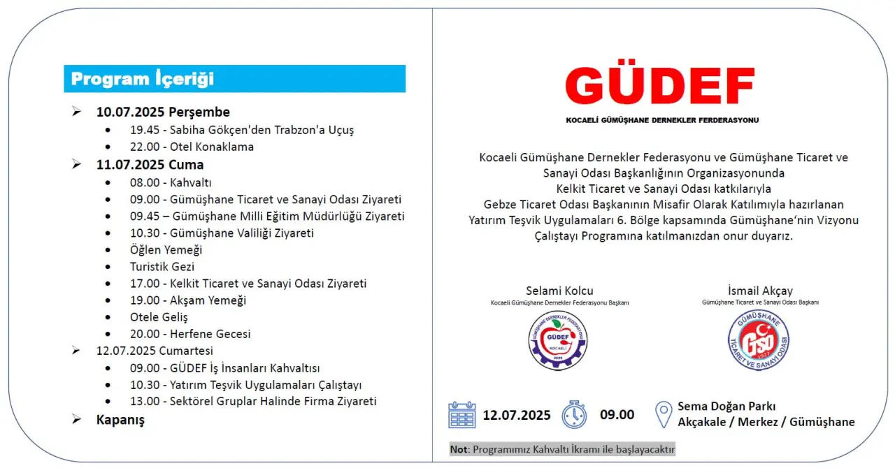 GÜDEF İş İnsanları Platformu Gümüşhane’de toplanacak #haberi, #haberleri, #Gümüşhane #haber
