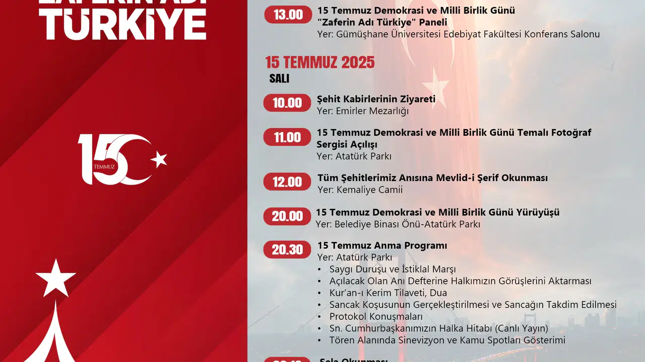 Gümüşhane, 15 Temmuz’da Demokrasi İçin Tek Yürek Olacak #haberi, #haberleri, #Gümüşhane #haber