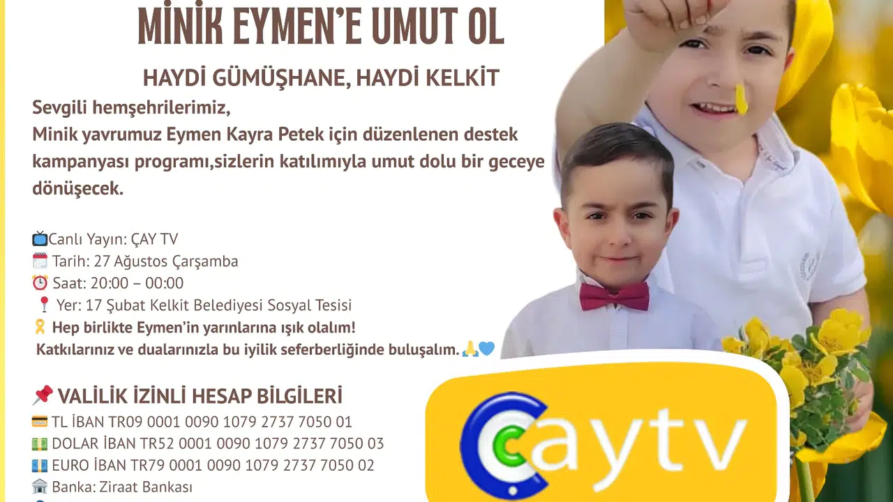 Gümüşhane halkı, 27 Ağustos’ta Eymen için tek yürek olacak #haberi, #haberleri, #Gümüşhane #haber