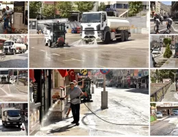Gümüşhane’de yaz temizliği: Caddeler köpükle yıkanıyor