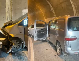 Kürtün’de tünel içinde iki araç kafa kafaya çarpıştı: 5 yaralı