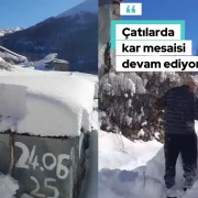 Çatılarda 1,5 Metre Kar! Gümüşhaneli Vatandaşların Zorlu Kış Mesaisi