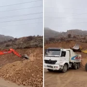 Tanjant yolda genişletme çalışması yapılıyor