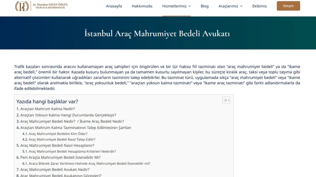 Araç Mahrumiyet Bedeli Hukuku Nedir? Kaza Sonrası Kullanım Kaybı Nasıl ...