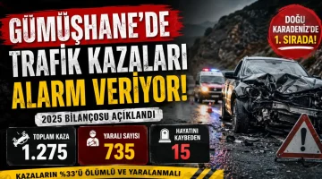 Gümüşhane’nin 2025 Yılı Trafik Kazası Bilançosu Açıklandı