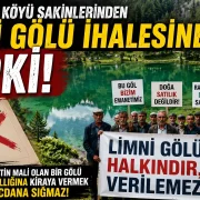 Altınpınar köyü sakinlerinden Limni Gölü ihalesine tepki