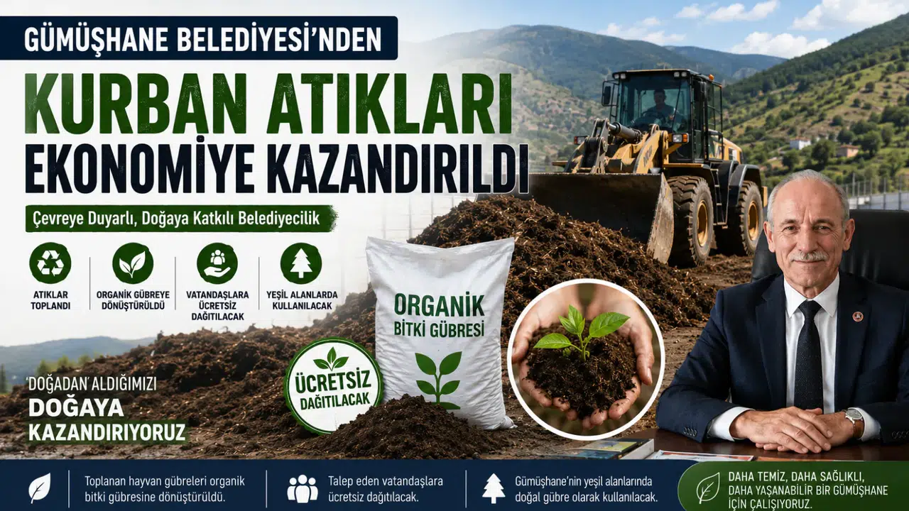 Gümüşhane Belediyesi kurban atıklarını ekonomiye kazandırdı