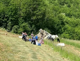Kürtün’de beton mikseri 150 metrelik yamaçtan yuvarlandı: 2 ölü, 1 yaralı