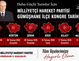 MHP Gümüşhane İlçe Kongreleri 6-12 Temmuz Tarihleri Arasında Yapılacak