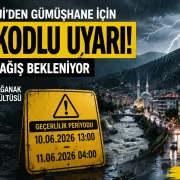 Meteoroloji’den Gümüşhane İçin Sarı Kodlu Uyarı: Kuvvetli Yağış Bekleniyor