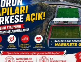 Yenişehir Stadyumu kapılarını Gümüşhane halkına açtı