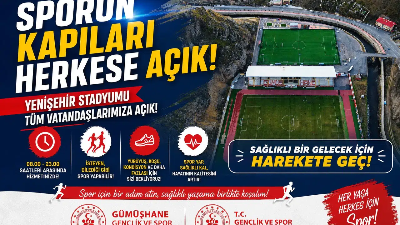 Yenişehir Stadyumu kapılarını Gümüşhane halkına açtı
