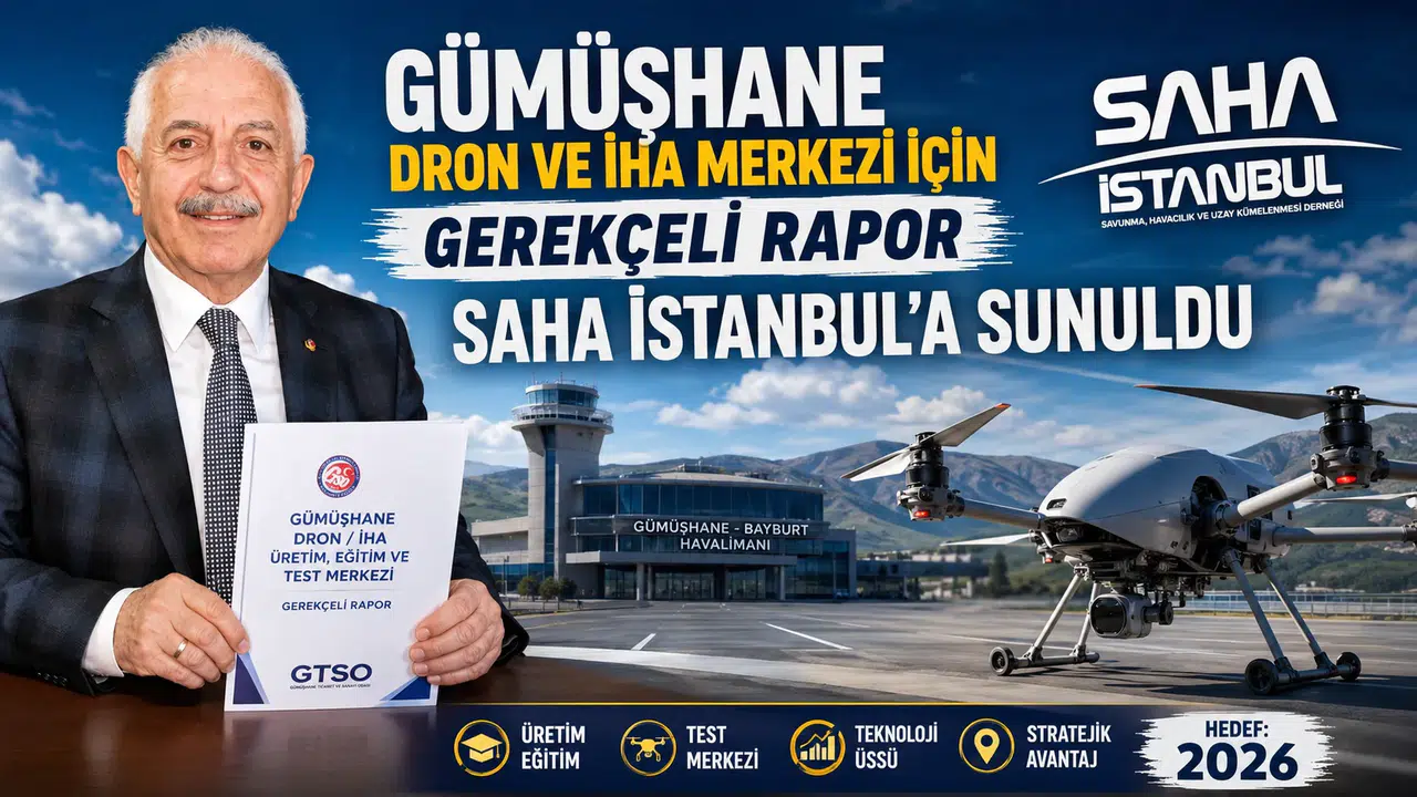GTSO Başkanı Akçay Gümüşhane Dron ve İHA Merkezinin Gerekçeli Raporunu SAHA İstanbul’a Sundu