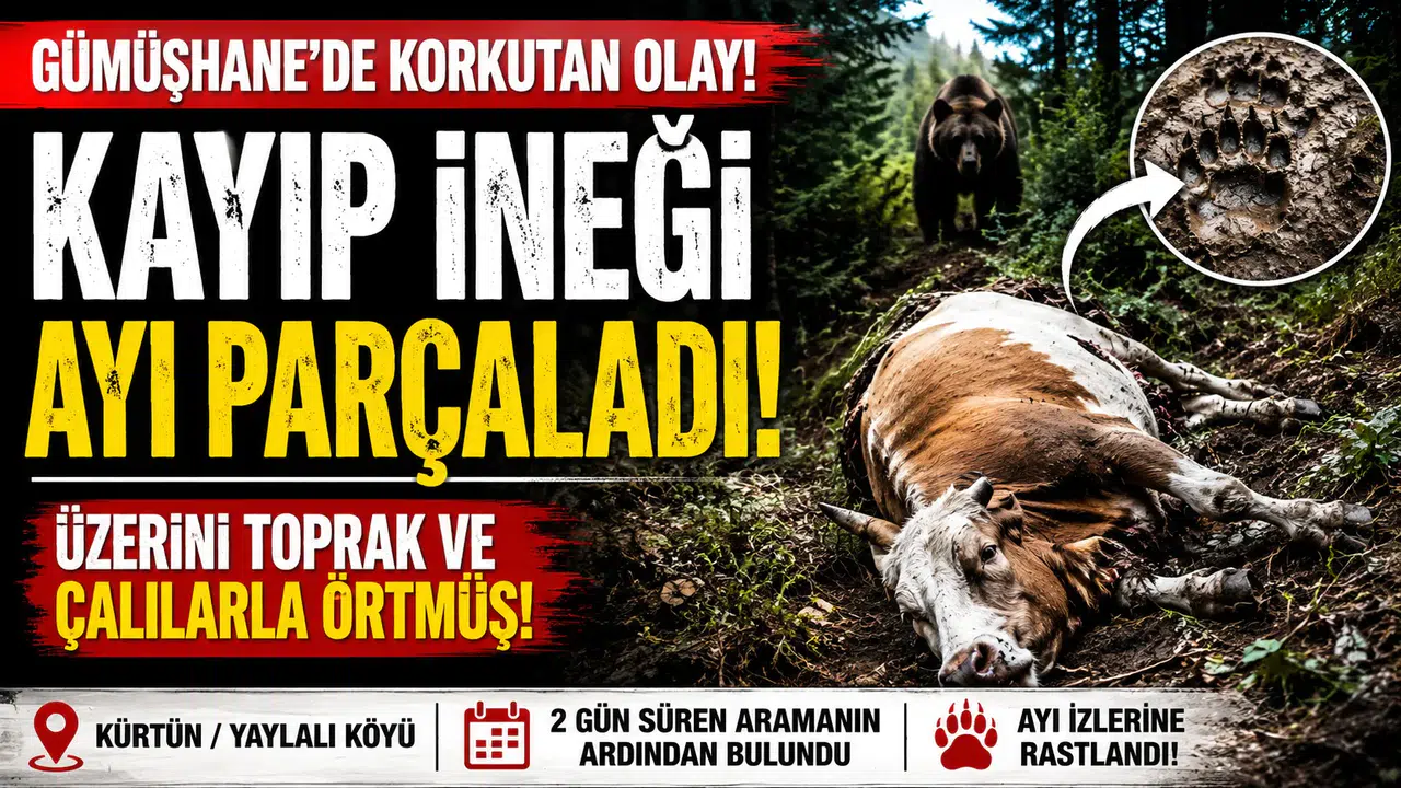 Kürtün’de İki Günlük Arama Dehşetle Bitti: Kayıp İneği Ayı Parçaladı