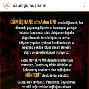Gümüşhane ultrAslan UNI’den Bağımsızlık Deklarasyonu
