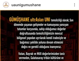 Gümüşhane ultrAslan UNI’den Bağımsızlık Deklarasyonu