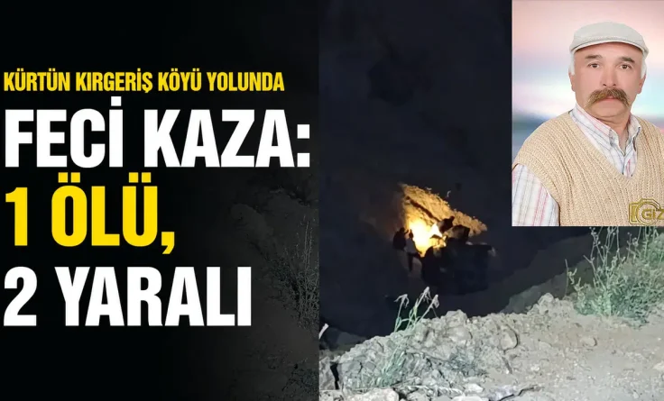 Kürtün Kırgeriş Köyü Yolunda Feci Kaza: 1 Ölü, 2 Yaralı