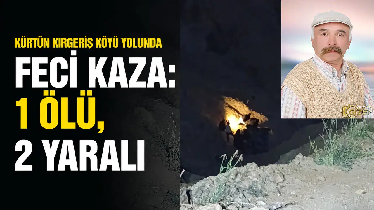 Kürtün Kırgeriş Köyü Yolunda Feci Kaza: 1 Ölü, 2 Yaralı