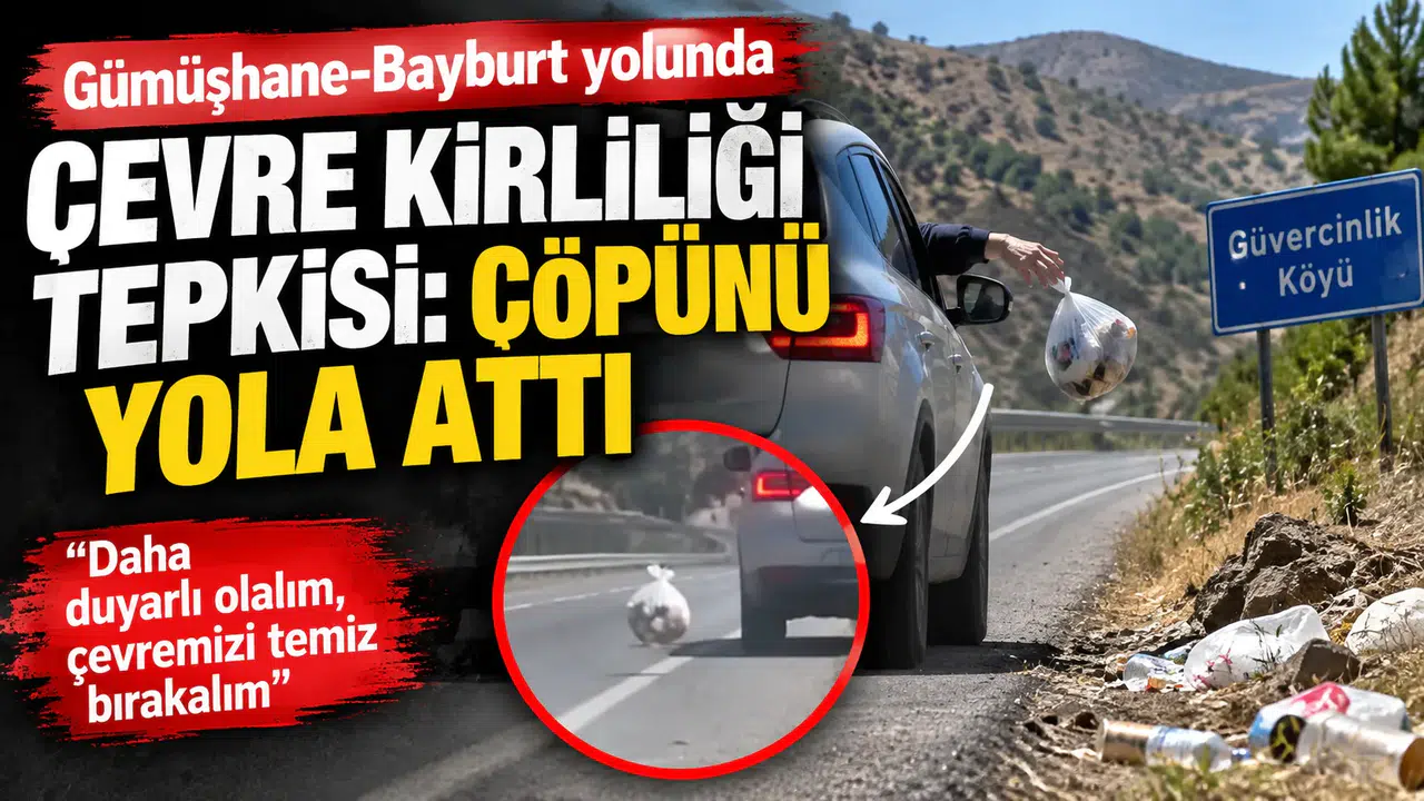Duyarsız Sürücü Çöpünü Yola Attı, Köylüler Çileden Çıktı!