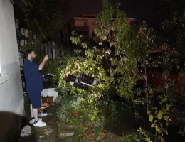 Gümüşhane’de aynı elektrik direği yaşlı kadının bahçesine ikinci kez devrildi!