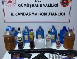 Şiran’da Jandarmadan Kaçak Alkol ve Silah Operasyonu